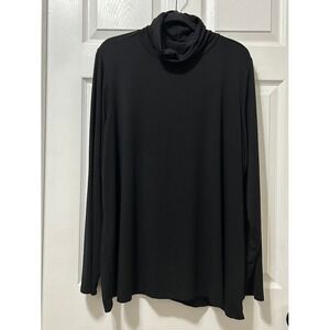Black Turtleneck Long Sleeve Top Quiet Luxury Elevated Basic Minimalist 3X